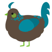 A bark and sea chicken with a neck-speckle pattern