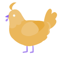 A honey chicken with a head pattern