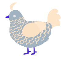 A bark and tumblr chicken with a lace pattern