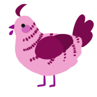 A pink and wine chicken with a half-bar pattern