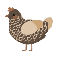 A bark and beige chicken with a lace pattern