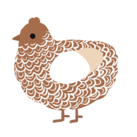 A brown and cream chicken with a double-lace pattern