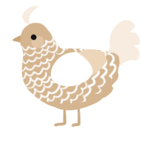 A beige and cream chicken with a lace pattern