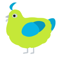 A lime and cerulean chicken