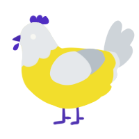A yellow and mist chicken with a head pattern