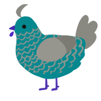 A teal and ash chicken with a lace pattern