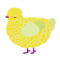 A yellow and lemon chicken with a lace pattern