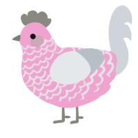 A pink and mist chicken with a lace pattern