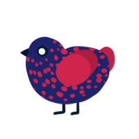 (unnamed), a navy and crimson chicken with a speckle pattern