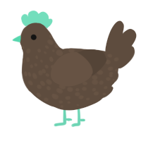A bark chicken with a speckle pattern