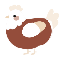 A russet and cream chicken with a head pattern