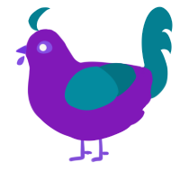 hotdog, a violet and sea chicken