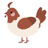 A cream and russet chicken with a head pattern