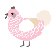 A rose and cream chicken with a lace pattern