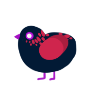 Eternatus, a tumblr and crimson chicken with a neck-speckle pattern