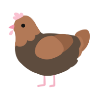 A bark and brown chicken with a head pattern