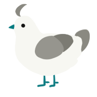 A white and ash chicken
