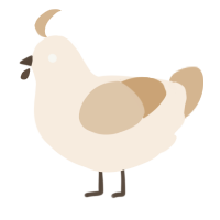 A cream and beige chicken