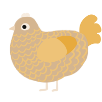A beige and honey chicken with a lace pattern