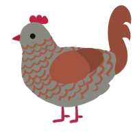 A ash and russet chicken with a lace pattern