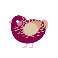 Cranberry, a maroon and beige chicken with a half-lace pattern