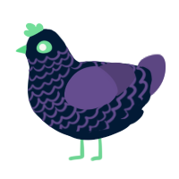 A tumblr and overcast chicken with a lace pattern