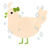 A tumblr chicken with a half-bar pattern