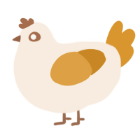 A cream and orange chicken