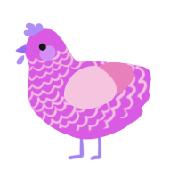A orchid and pink chicken with a lace pattern