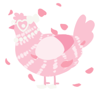 A rose chicken with a bar pattern