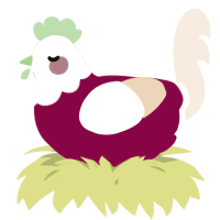 A maroon and cream chicken with a head pattern
