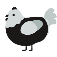 A sable and silver chicken with a head pattern