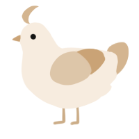 A cream and beige chicken