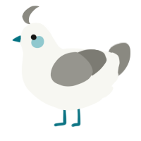A white and ash chicken