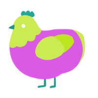 Cyberpunk, a orchid and lime chicken with a head pattern