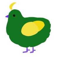 A leaf and yellow chicken