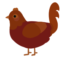 A aqua and sky chicken with a head pattern