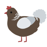 A bark and mist chicken with a neck-band pattern