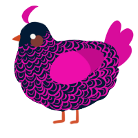 A tumblr and fuchsia chicken with a double-lace pattern