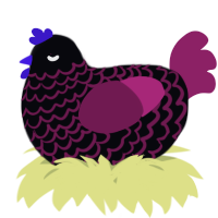 A white and spring chicken with a lace pattern