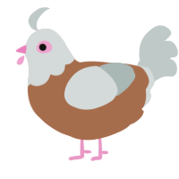 A brown and silver chicken with a head pattern