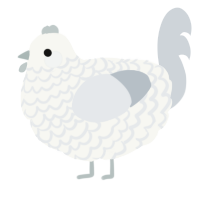 A white and mist chicken with a lace pattern