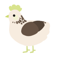 A cream and bark chicken with a neck-speckle pattern