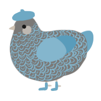 A grey and sky chicken with a double-lace pattern