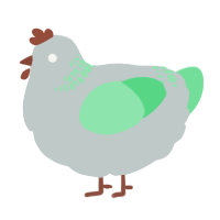 A silver and spring chicken with a neck-band pattern