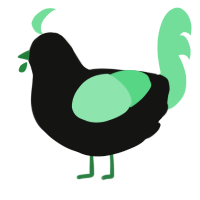 A black and spring chicken