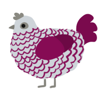 A mist and wine chicken with a lace pattern
