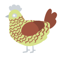 A lemon and russet chicken with a lace pattern
