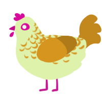 (unnamed), a apple and ochre chicken with a half-lace pattern