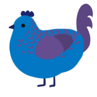 A sapphire and overcast chicken with a half-lace pattern